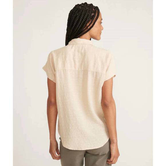 NEW MARINE LAYER dana short sleeve shirt in parchment - Picture 5 of 5